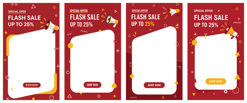 A graphic designer creates promotional flash sale illustrations for an online shopping event