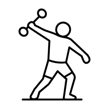 Man preparing to swing a hammer in a vector depicting strength and effort