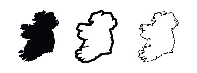 Map of Ireland with Flag and Outline, Vector Illustration © liubomir118809
