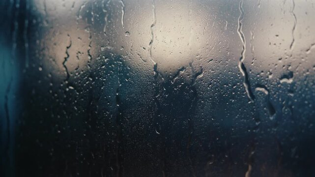 Glass surface fogging then clearing unevenly, condensation physics, soft light environment, 