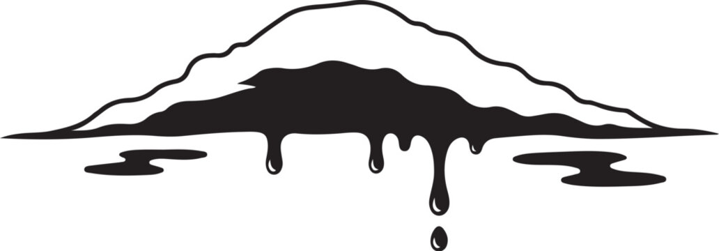 Black paint dripping from mountain shape