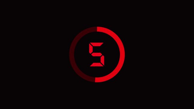 Countdown clock icon black background 4k animation.