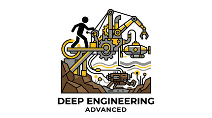 Fototapeta premium Complex Engineering Diagram Illustrating Deep Tech Systems