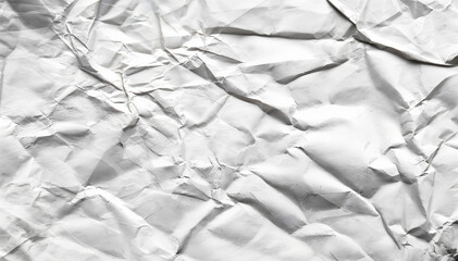 Fototapeta premium Abstract textured background of crumpled white paper, showcasing intricate folds and shadows for a tactile and dynamic visual effect