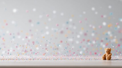 Obraz premium Discover Fun and Joy in a Toy Store With Playful Robots, Soft Teddy Bears, and a Backdrop of Colorful Confetti All Around
