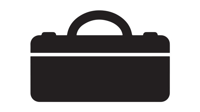 Black briefcase isolated flat design vector illustration for business and success