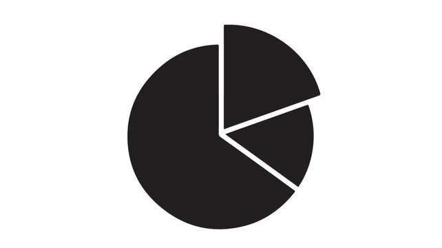 Pie chart half full empty progress concept flat design vector illustration