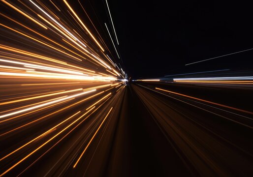 Abstract visualization of speed, dynamic force, and instantaneous movement depicted through rapidly shifting light paths, dynamic, acceleration, ripple