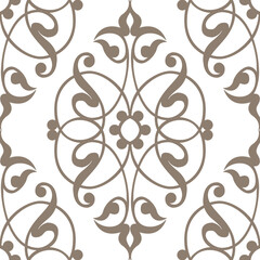 Wallpaper baroque, damask. Seamless vector ornament background. Ornate vintage pattern. Modern geometric pattern. Classic ornamental design is perfect for luxury wallpaper, textile, decor, tile