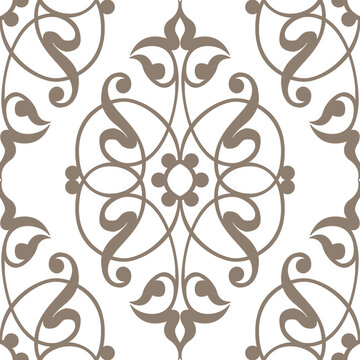 Wallpaper baroque, damask. Seamless vector ornament background. Ornate vintage pattern. Modern geometric pattern. Classic ornamental design is perfect for luxury wallpaper, textile, decor, tile