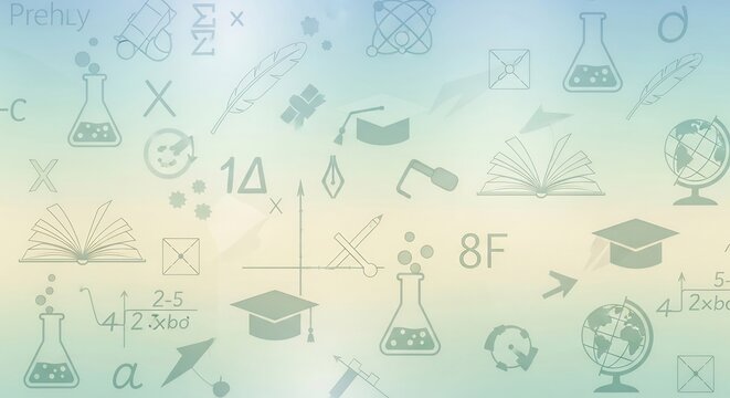 Educational Background with Science and Math Symbols.