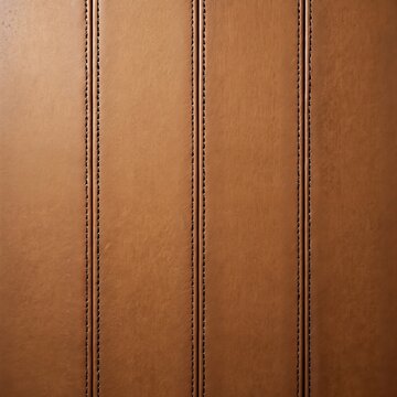 Seamless light brown leather texture with embossed stitch lines and circular patterns. This detailed material offers a warm, rich finish for various design applications and backgrounds.