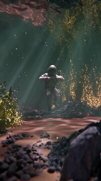 3D Astronaut surreal scene loop