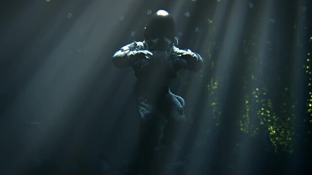 3D Astronaut surreal scene loop