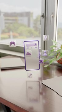 3D Smartphone Desk Interface animation