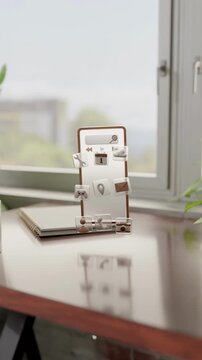 3D Smartphone Desk Interface animation