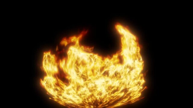 Fiery Ring Flame Loop Background &ndash; Cinematic Fire Vortex Animation, Abstract Burning Energy Effect