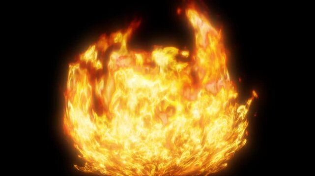 Fiery Ring Flame Loop Background &ndash; Cinematic Fire Vortex Animation, Abstract Burning Energy Effect