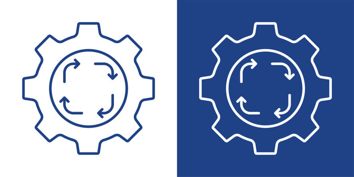 Process Optimization Blue And White Icon Style Collection