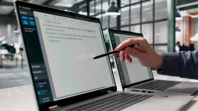 Lawyer Reviewing Important Contract Documents Carefully Before