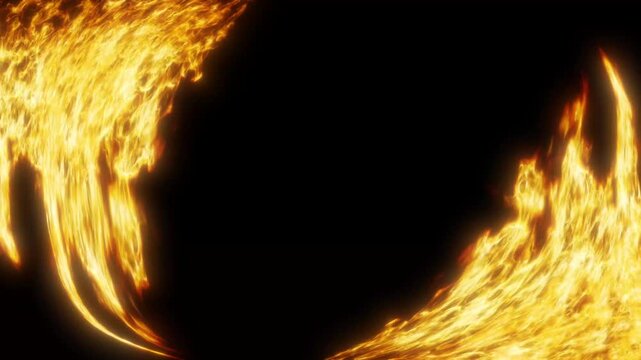 Fiery Ring Flame Loop Background &ndash; Cinematic Fire Vortex Animation, Abstract Burning Energy Effect