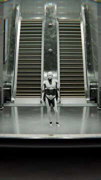 3D Robot Escalator Station loop