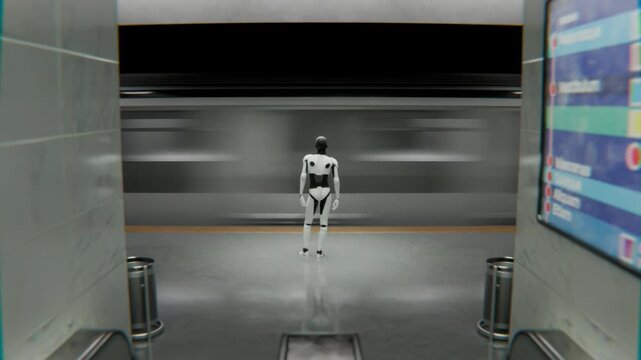 3D Robot Escalator Station loop