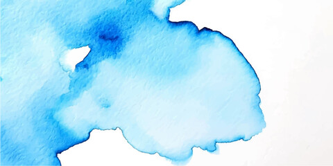 An abstract blue watercolor paint texture creates a 3d paper map illustration of a blank Europe land shape featuring a silhouette border design and artistic geography contour © Alpha Designs