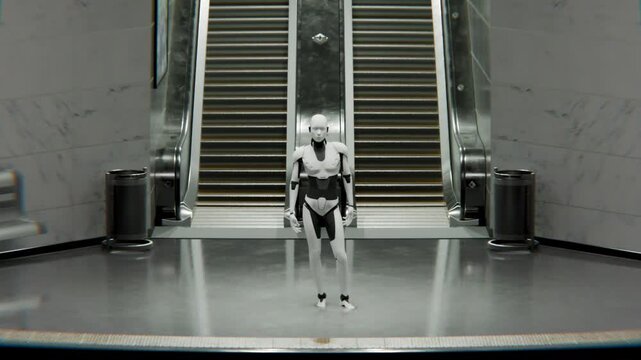 3D Robot Escalator Station loop