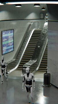 3D Robot Escalator Station loop