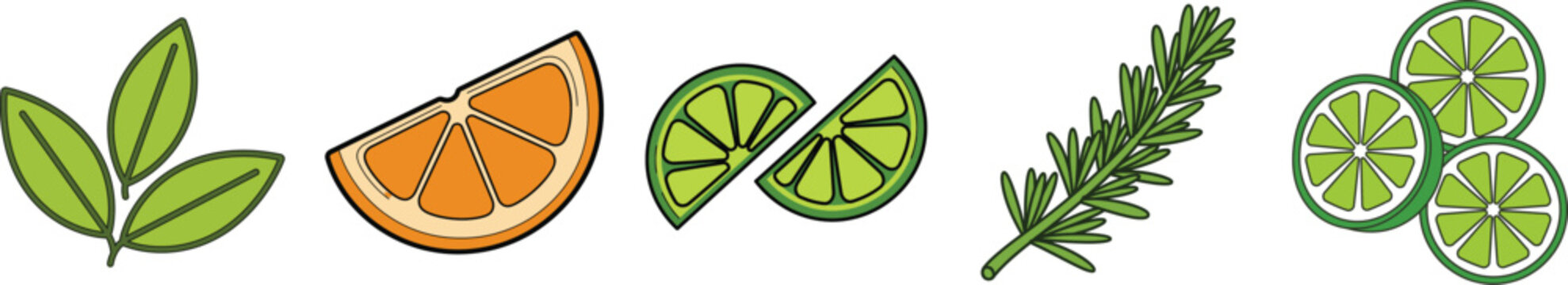 A collection of various black and white icons