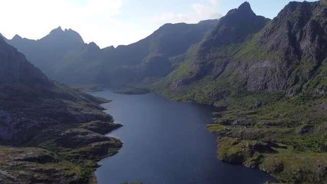 Fjord in Lofoten Islands, Norway