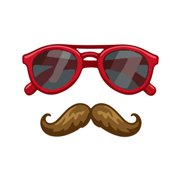 Retro Sunglasses and Mustache Illustration
