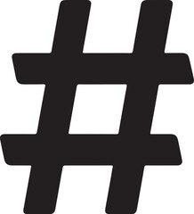 Fototapeta premium Black hashtag symbol, social media icon, vector sign, communication symbol