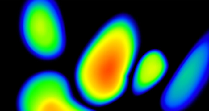 Thermographic map, vector abstract infrared radiation background, temperature analysis, multicolor rounded gradient
