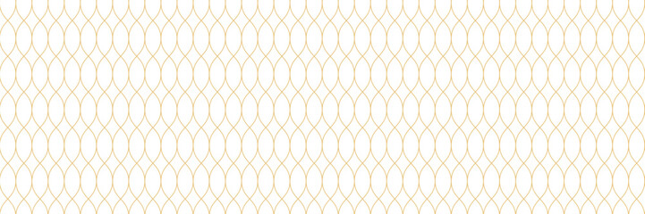 Obraz premium Fence grid seamless pattern. Golden frame with thin curved lines background. Vintage mesh