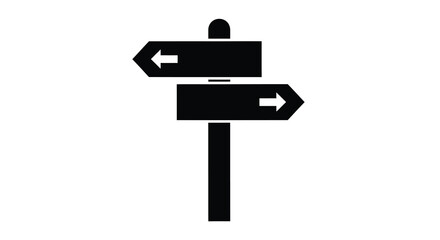 Black signpost with directional arrows a stark visual silhouette © MDSAJIB