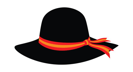 A striking black hat with a red ribbon a clean silhouette © MDSAJIB