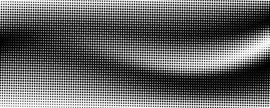 Latar belakang halftone gradien berbintik. Pola titik tanpa batas horizontal dalam gaya pop art. Tekstur bergaya modern abstrak. Ilustrasi vektor.