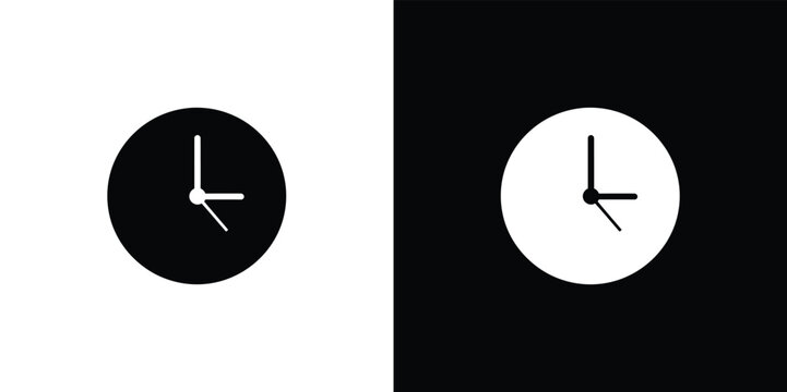 Black and white clocks on split color background clock faces split background time