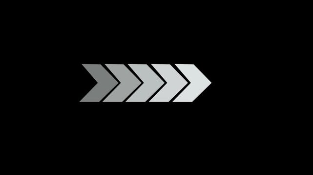 Arrow icon concept animation, arrows left to right  icon animation concept, arrow loop animation left direction concept, arrow loading on black background.