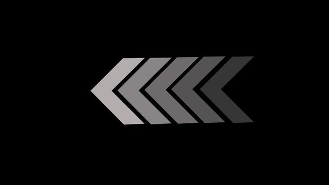 Arrow icon concept animation, arrows right to left icon animation concept, arrow loop animation left direction concept, arrow loading on black background.