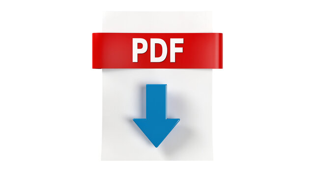 Red PDF document icon with blue download arrow