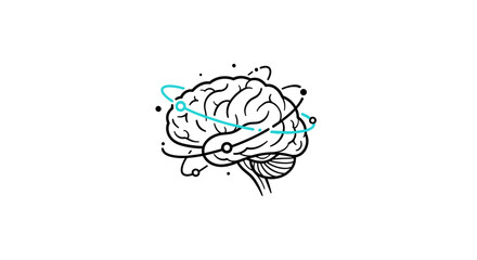 Dynamic Human Brain with Orbiting Neural Connections and Creative Ideas © solihul