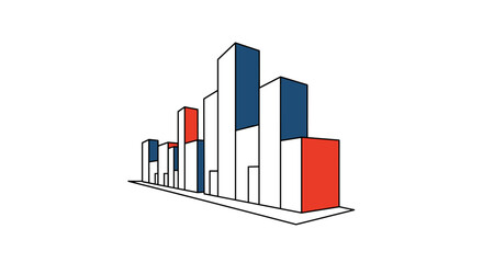 Fototapeta premium 3D Bar Chart Growth Concept