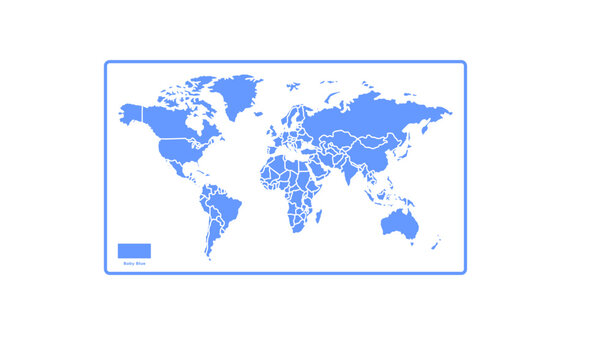 World Map with Accurate Country Borders Vector
