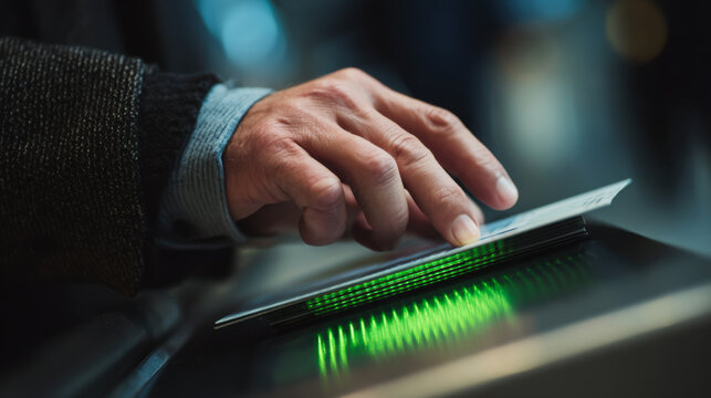 A person is holding a betting slip and focusing on digital screens showing sport betting odds and information in a busy betting venue. The atmosphere is lively with many patrons.