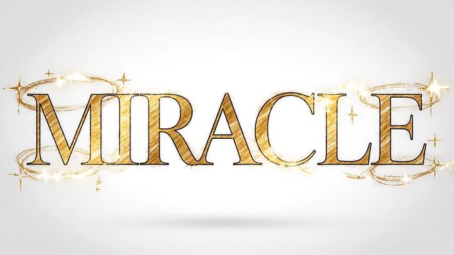 A video showcasing the word Miracle in a dramatic and vibrant style