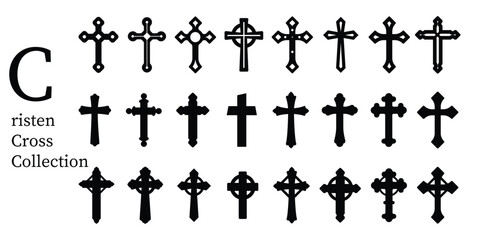 Fototapeta premium Set of Black and white Cross 
