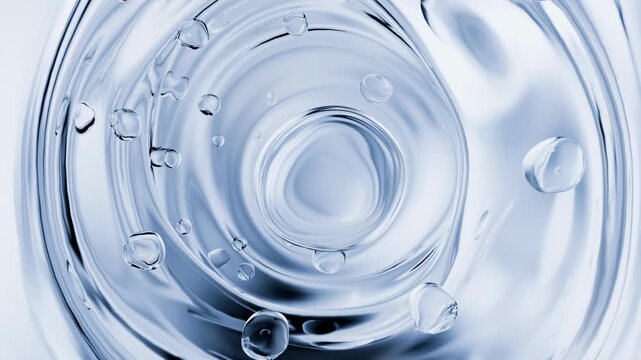 Abstract Pure Water Waves and Liquid Bubbles for Intensive Hydration Concept.
